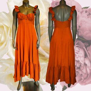 Farm Rio Ruffle Strap Maxi Dress Size M